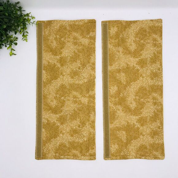 Set of 2 Refrigerator Handle Covers, Reversible, Neutral Tans Beige 14x5 - Picture 3 of 6